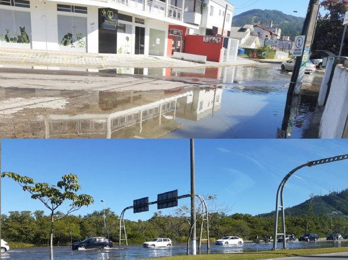 Maré alta envadi as ruas no Litoral Catarinense 