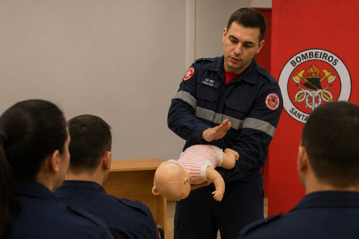 Capacitação orienta famílias de Biguaçu sobre como agir em casos de engasgo de bebês