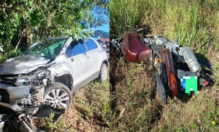 Motociclista morre em grave colisão frontal na BR-470 em Apiúna