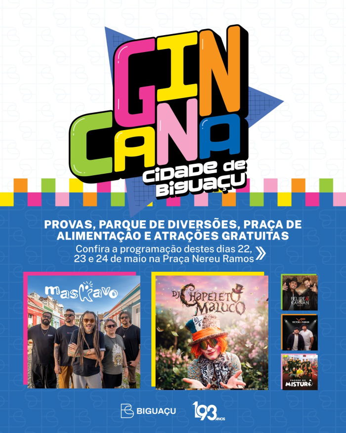 28ª Gincana Cidade de Biguaçu movimenta o final de semana na Praça Nereu Ramos