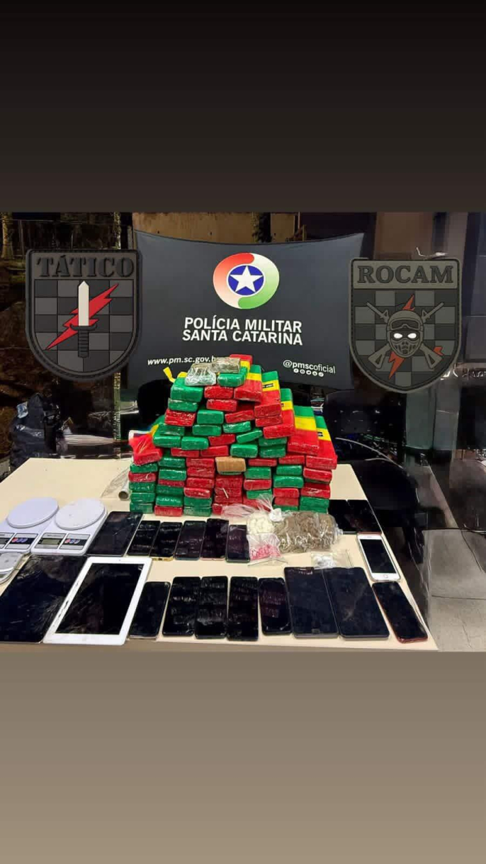 Mega operação apreende 60 quilos de maconha e prende suspeito no bairro Estreito, em Florianópolis