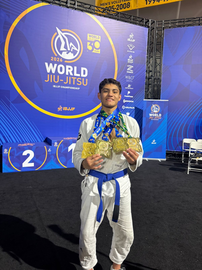 Jovem morador de Biguaçu conquista título mundial de Jiu-Jitsu e faz história na temporada 2026
