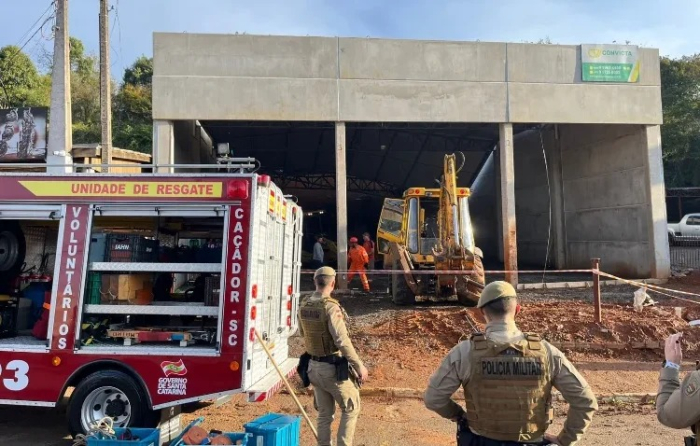 Dois trabalhadores morrem após desabamento de estrutura em obra de Caçador