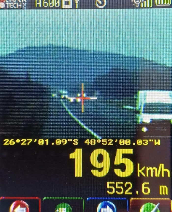 Motorista é flagrado a 195 km/h em trecho em obras da BR-280, em Guaramirim