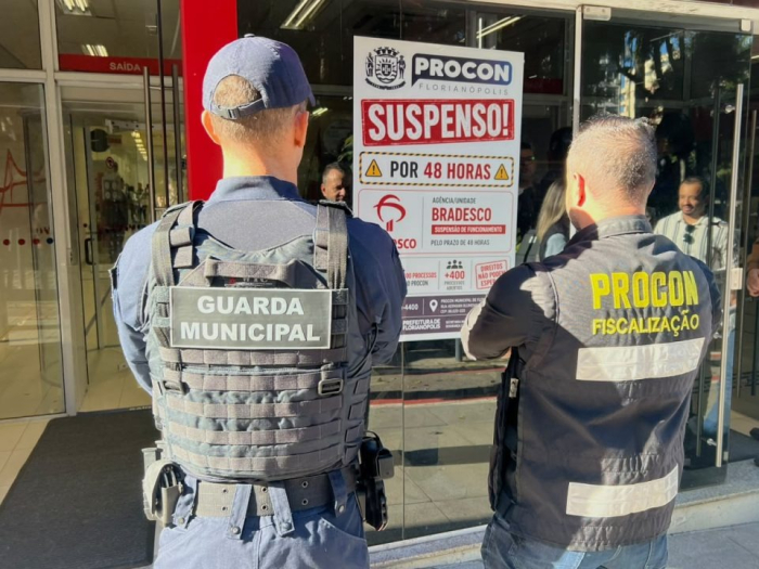 Procon interdita agência do Bradesco no Centro de Florianópolis por 48 horas