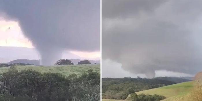 Tornado causa destruição na área rural de Piraí do Sul, no Paraná