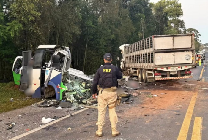 Tragédia no Paraná: acidente entre micro-ônibus e carreta deixa 22 mortos